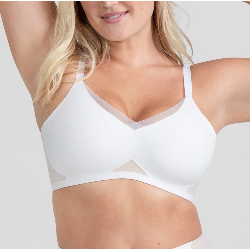 Honeylove Crossover bra white 1X 40C/D classic casual minimalist